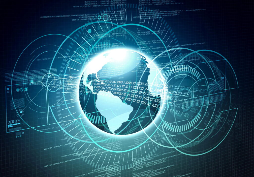 Visuelles Konzept, wie Informationen und Daten in Ssoftware der Internettechnologie verarbeitet werden