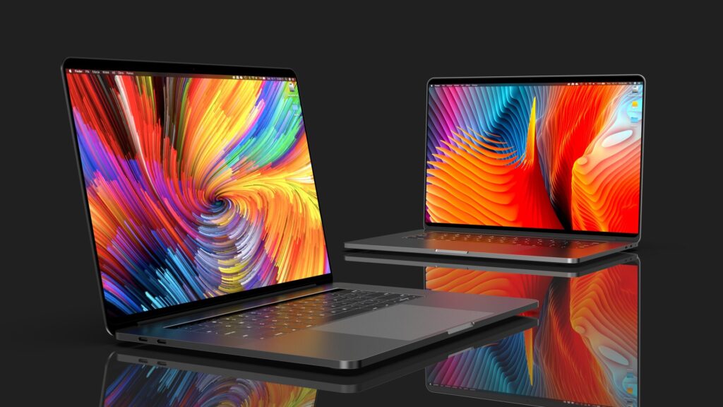 Neue Modelle des Macbooks mit bunt leuchtenden Displays